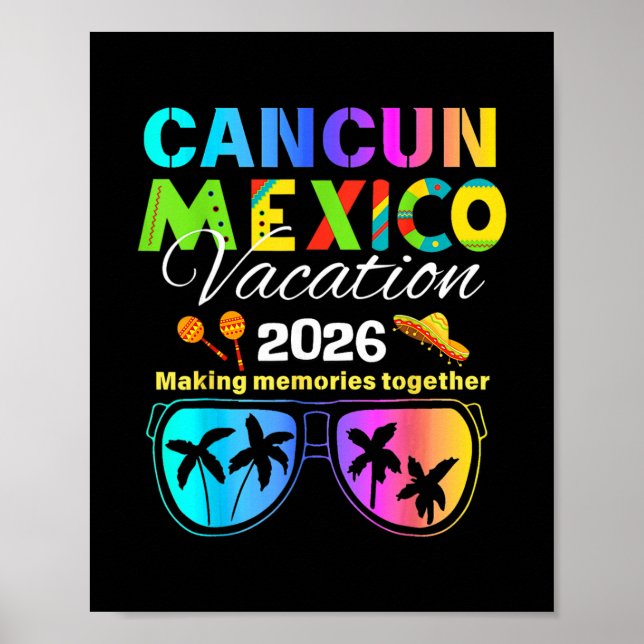Póster Cancun Mexico Vacation Beach 2026 Trip Group Squad (Frente)
