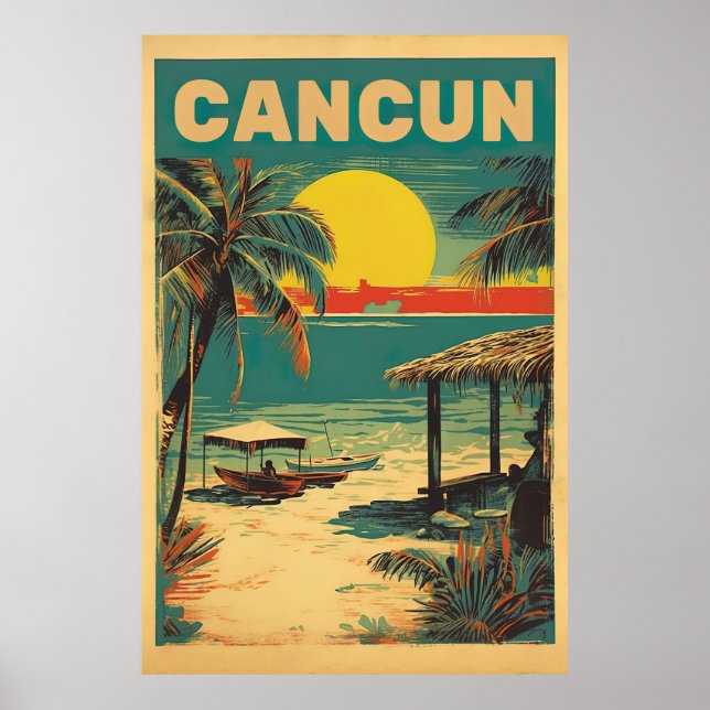 Póster Cancún, México, viajes (Frente)