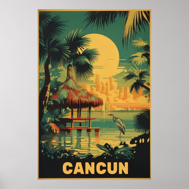 Póster Cancún, México, viajes (Frente)