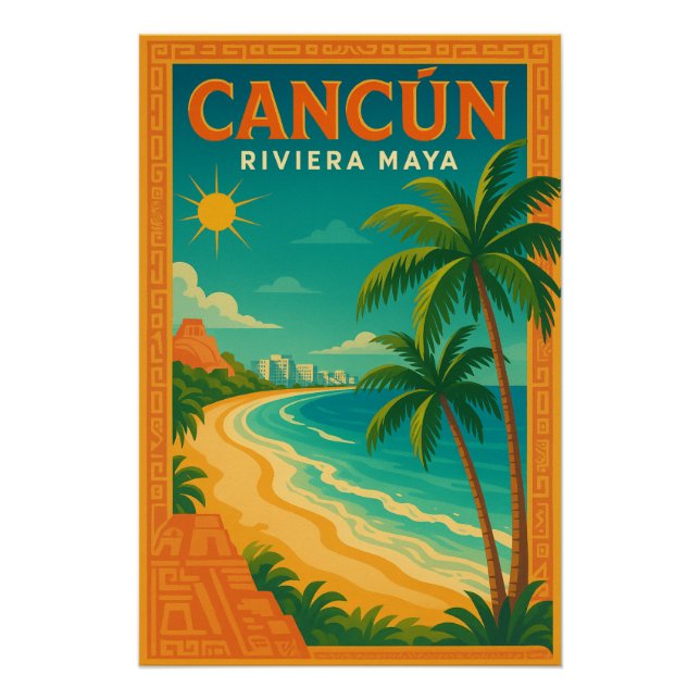 Póster Cancún – Riviera Maya travel (Anverso)