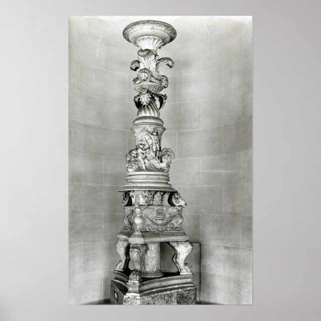 Póster Candelabra diseñada por Piranesi sobre la base (Frente)