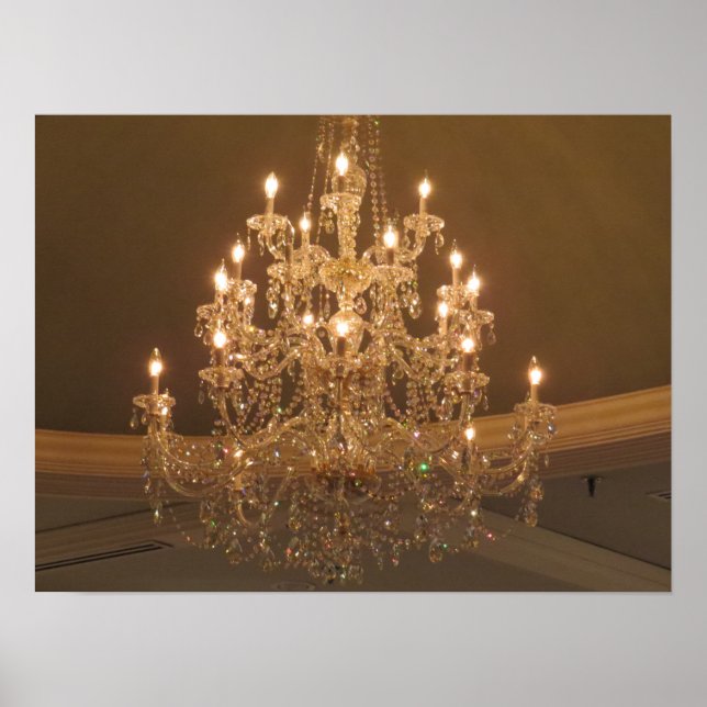 Póster Candelabro de cristal de época espumoso (Frente)