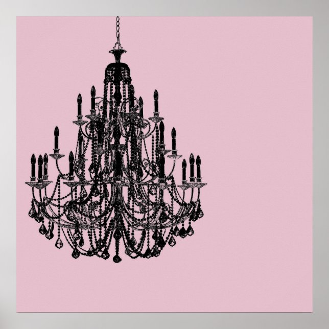 Póster Candelabro rosa de moda (Frente)