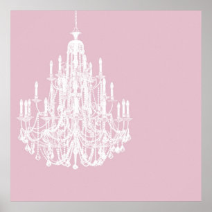 Póster Candelabro rosa de moda