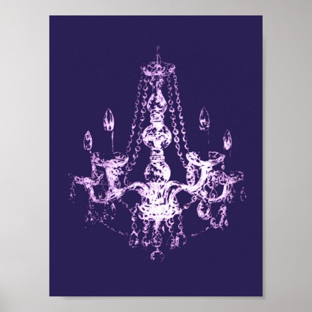 Póster Candelier Elegance Purple CANVAS & SIZE OPCIONES - (Frente)