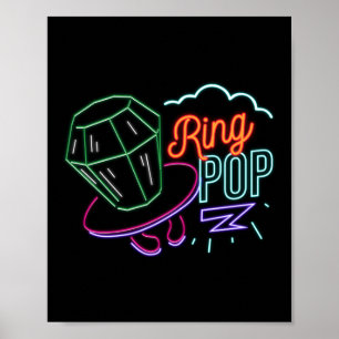 Póster Candía pop de Neon Ring de los años 90