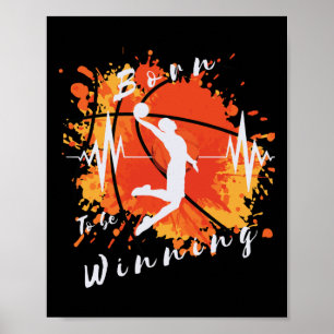 Póster Candidato al básquetbol nacido para ganar diseño d