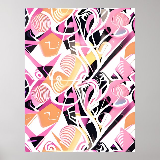 Póster Candied Moment of a Memphis Design (Frente)