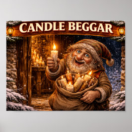 Póster Candle Beggar Icelandic Yule Lad