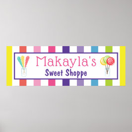 Póster Candy arcoiris Sweet Shoppe Nombre personalizado C