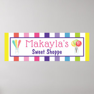 Póster Candy arcoiris Sweet Shoppe Nombre personalizado C