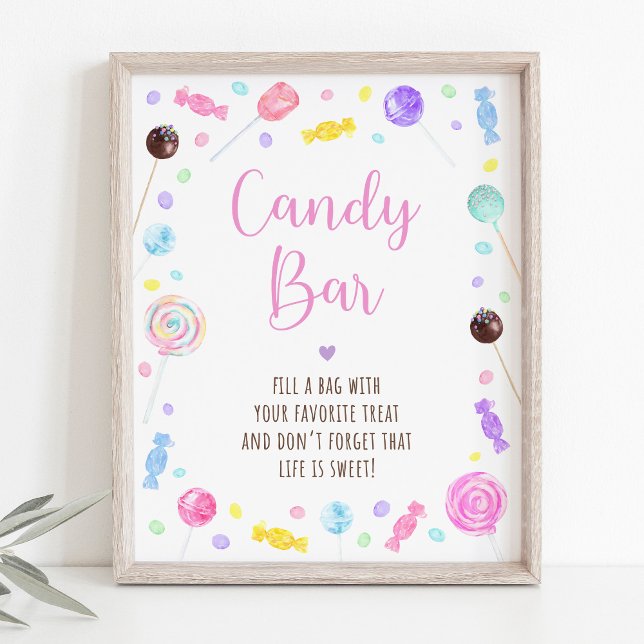 Póster Candy Bar Lollipop Sweet Shop Rótulo de cumpleaños (Subido por el creador)