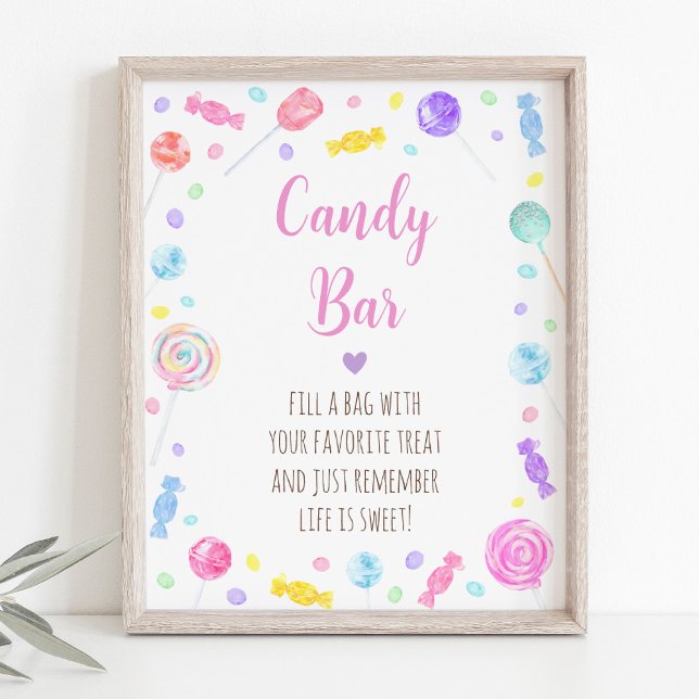 Póster Candy Bar Lollipop Sweet Shop Rótulo de cumpleaños (Subido por el creador)