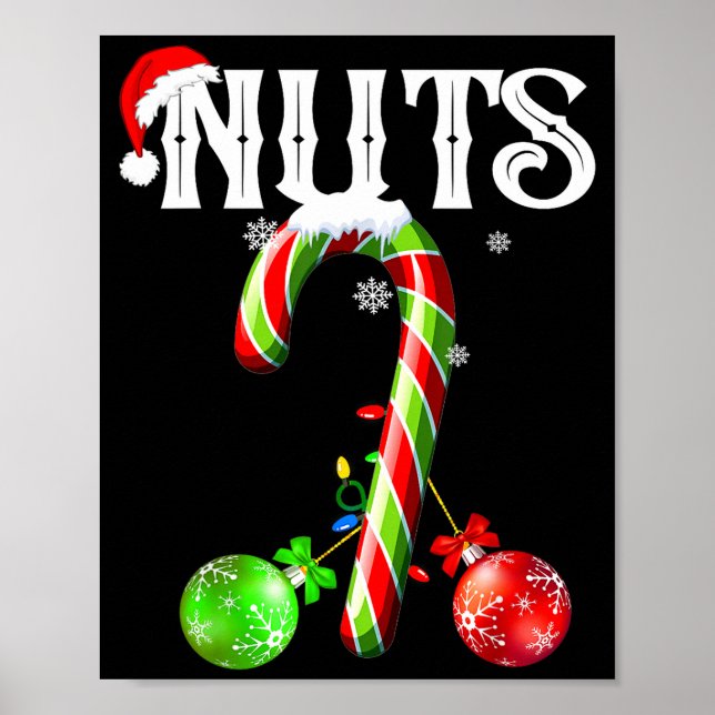 Póster Candy Cane Chest Nuts Couples Funny Chestnuts Xmas (Frente)