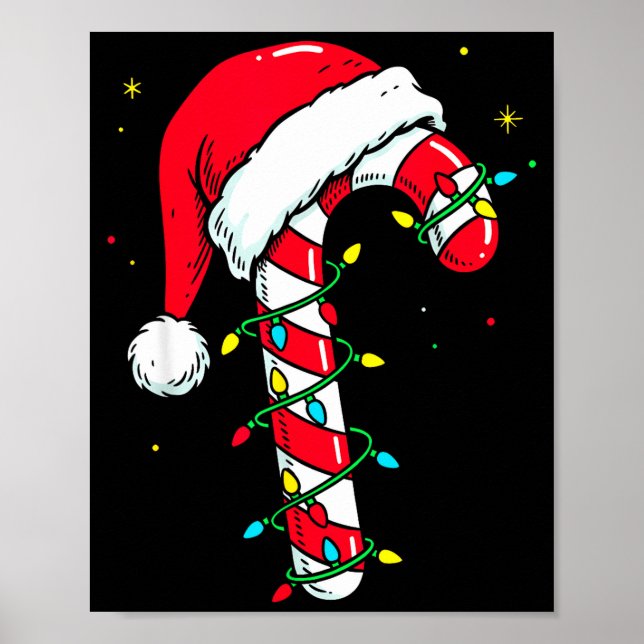 Póster Candy Cane Christmas Shirt Santa Hat Family Matchi (Frente)