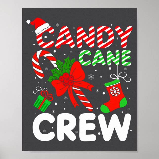 Póster Candy Cane Crew Christmas Funny Xmas Matching Fami (Frente)
