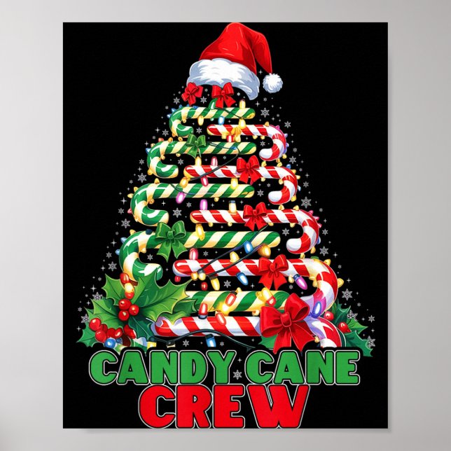 Póster Candy Cane Crew Christmas Funny Xmas Matching Fami (Frente)