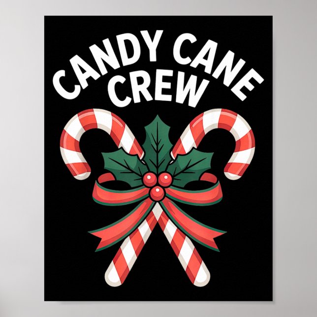 Póster Candy Cane Crew Christmas Girls Boys Kids Adult Ho (Frente)