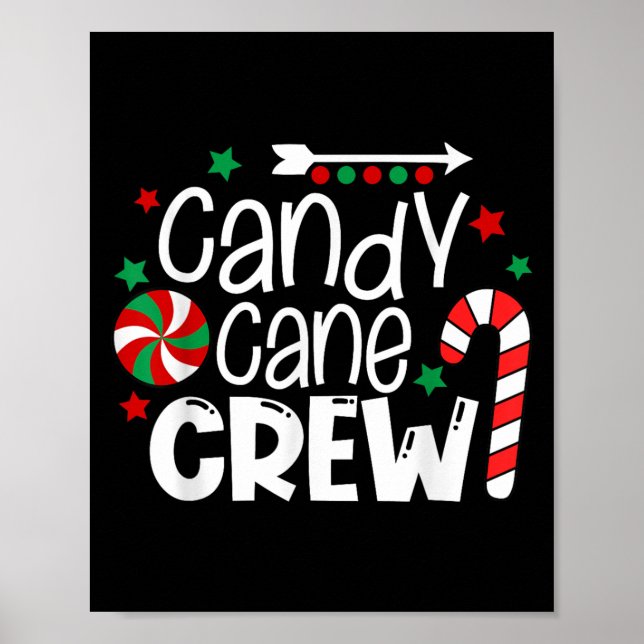 Póster Candy Cane Crew Christmas Xmas Love Candy Boys Gir (Frente)