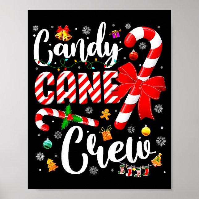 Póster Candy Cane Crew Christmas Xmas Love Candy Boys Gir (Frente)