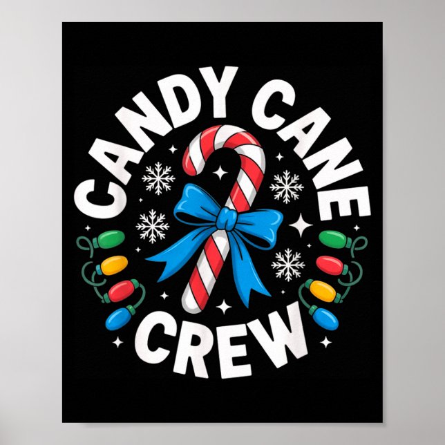 Póster Candy Cane Crew Funny Christmas Candy Lover X-mas  (Frente)