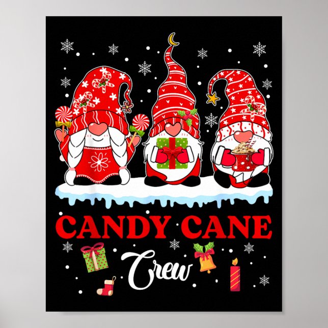Póster Candy Cane Crew Funny Christmas Holiday Men Women  (Frente)