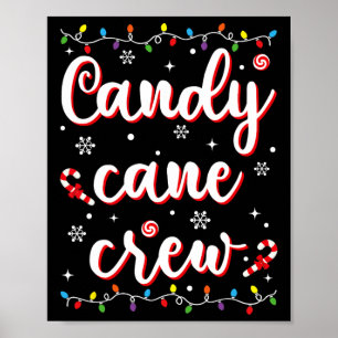 Póster Candy Cane Crew Funny Navidades Candy Lover Xmas P