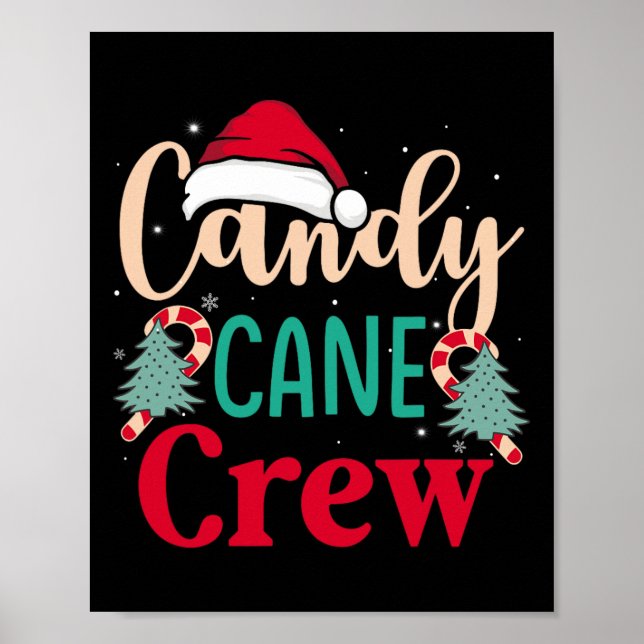 Póster Candy Cane Crew Navidades divertidos Candy Lover X (Frente)