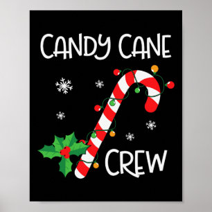 Póster Candy Cane Crew Navidades divertidos Candy Lover X