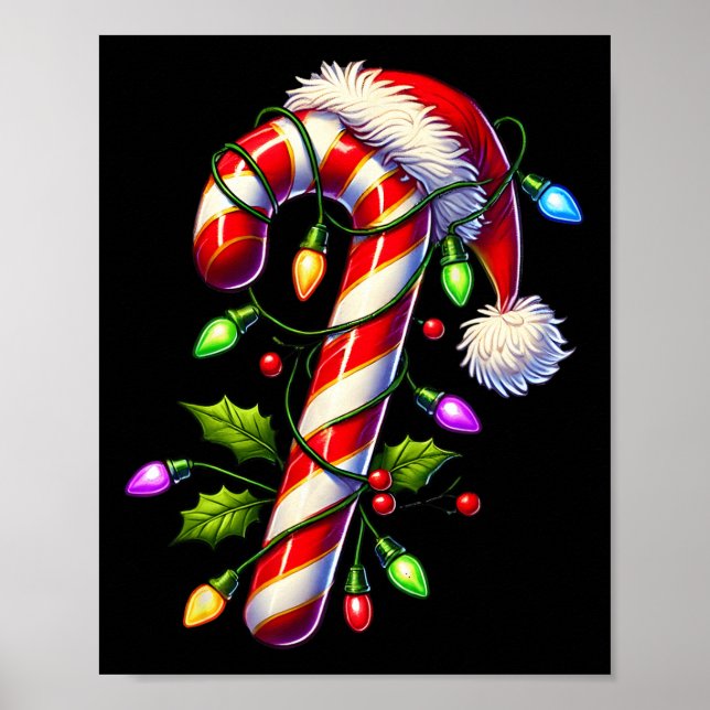 Póster Candy Cane Crew Navidades Familia Light Navidad Sa (Frente)