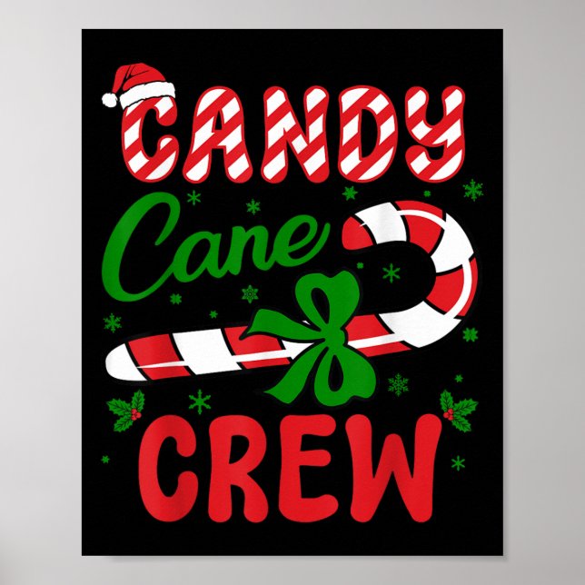 Póster Candy Cane Crew Tester Lovers Taster Group Funny C (Frente)