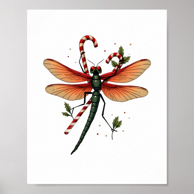 Póster Candy Cane Dragonfly (Frente)