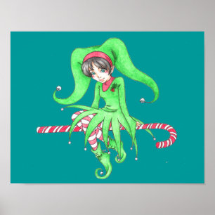 Póster Candy Cane Elf Poster