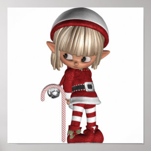 Póster Candy Cane Elf Poster