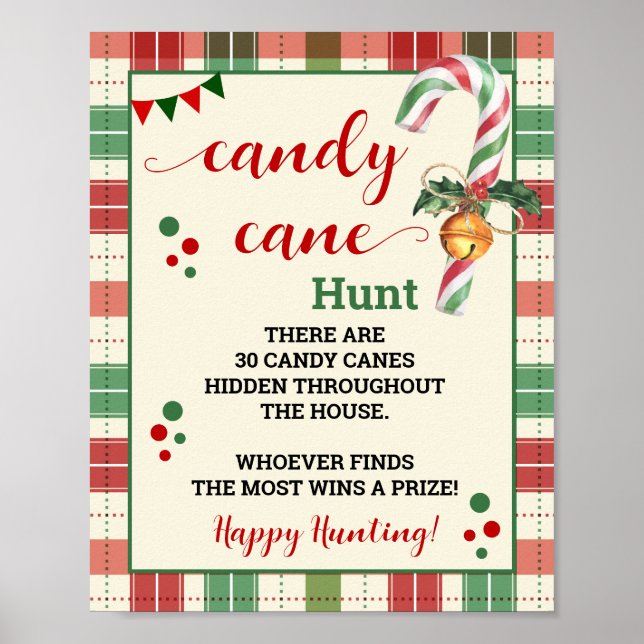 Póster Candy Cane Hunt Navidades Juego Rótulo Jugado (Frente)