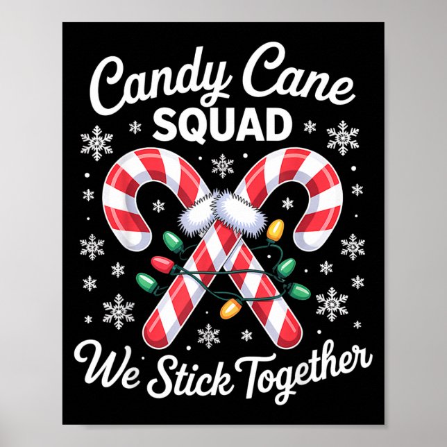 Póster Candy Cane Squad Cute Christmas Matching Design  (Frente)