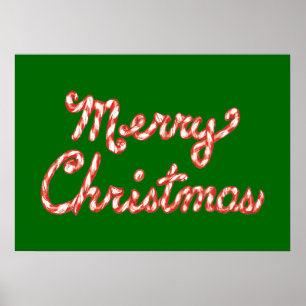 Póster Candy Cane Strike Merry Christmas