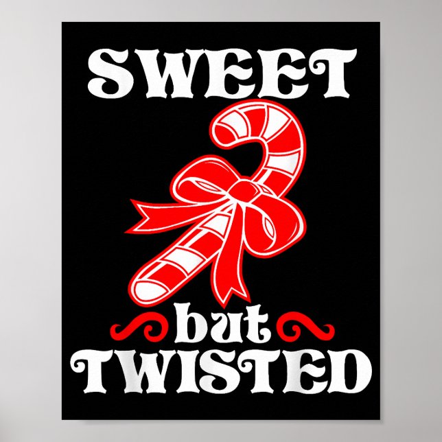 Póster Candy Cane Sweet Pero Twist Funny Navidades (Frente)