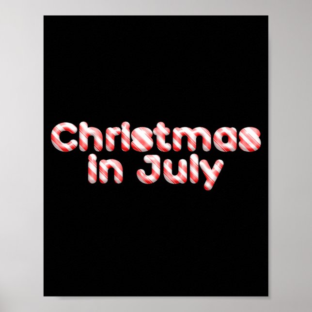 Póster Candy Cane Tygraphy Christmas In July T Shirt  (Frente)