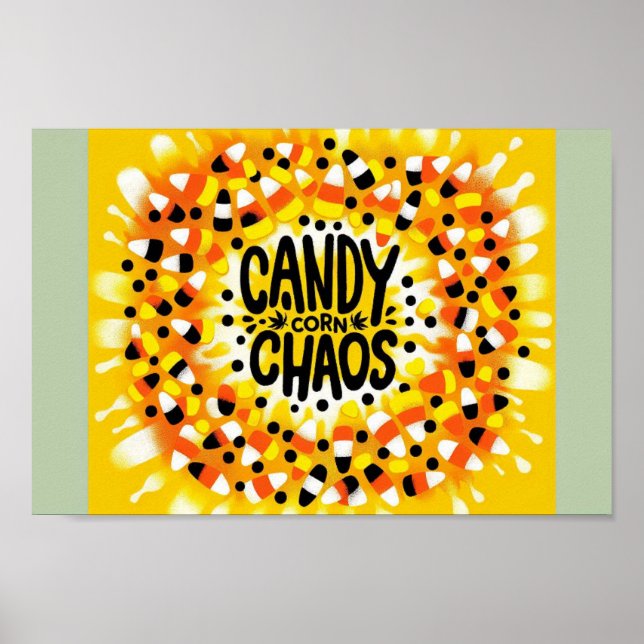 Póster Candy Chaos: Halloween Tie-Dye (Frente)
