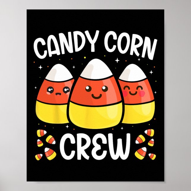 Póster Candy Corn Crew Halloween Costume Hombres Amigo (Frente)