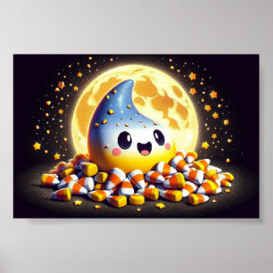 Póster Candy Corn Cutie - Halloween Character Art