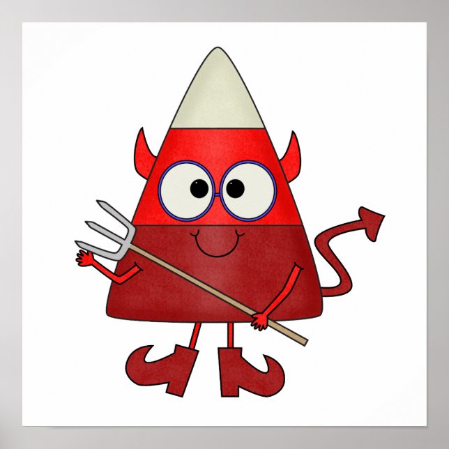 Póster Candy Corn Devil Halloween (Frente)