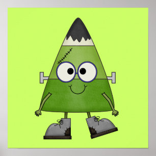 Póster Candy Corn Frankenstein Halloween