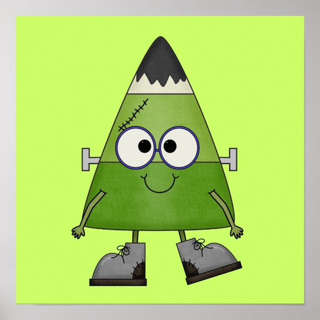 Póster Candy Corn Frankenstein Halloween (Frente)