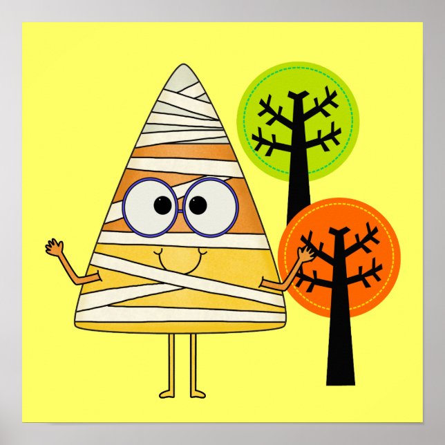 Póster Candy Corn Mummy Halloween (Frente)