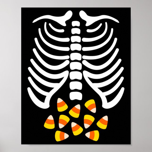 Póster Candy Corn Skeleton Cage Halloween Costume (Frente)