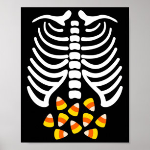 Póster Candy Corn Skeleton Cage Halloween Costume