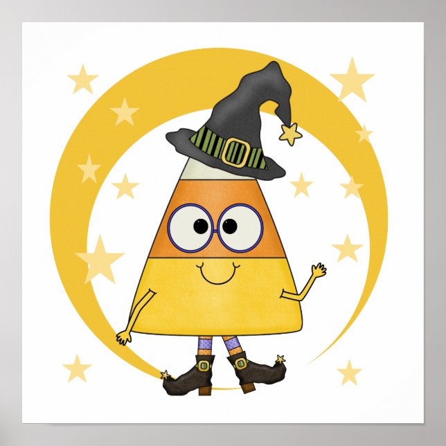 Póster Candy Corn Witch Halloween (Frente)