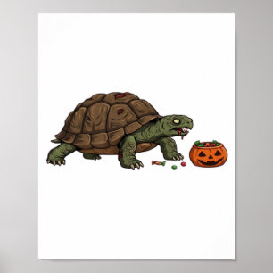 Póster Candy Crawl de Tortuga Zombie - Halloween Lento y 